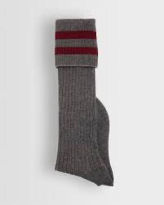 Scholastic Grey Maroon Stripes Socks Xlarge